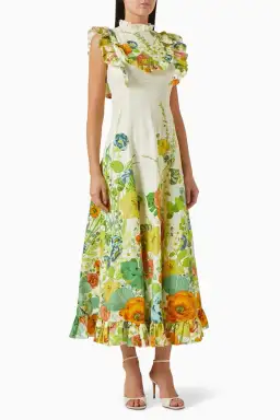 Alemais Constance Midi Ruffle Dress Floral Size 8 AU  for rent on The Volte - image 6