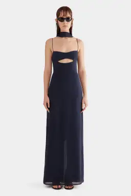 Venroy Silk Scarf Dress Ink Size S / AU 8