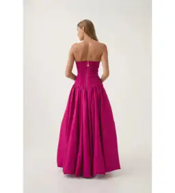 Aje Violette Bubble Hem Maxi Dress in Deep Magenta Size AU 6 for rent on The Volte - image 3