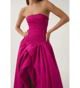 Aje Violette Bubble Hem Maxi Dress in Deep Magenta Size AU 6 for rent on The Volte - image 2