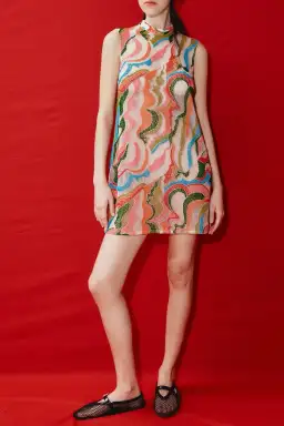 Alemais The Five Bead Embellished Mini Dress Multi Size 10 AU