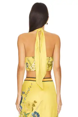 Alemais Cresida Halter Crop Top & Sarong Tie Midi Skirt Set Multi Size 10  for rent on The Volte - image 3