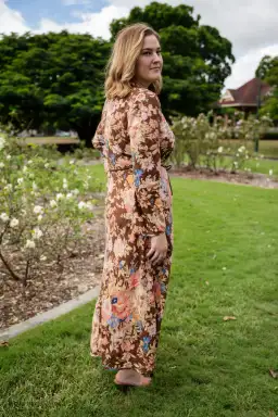 Zimmermann August Bias Maxi Dress Chocolate Floral Size 4 / AU 16 for rent on The Volte - image 3