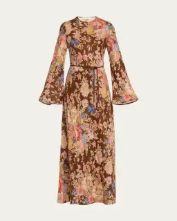 Zimmermann August Bias Maxi Dress Chocolate Floral Size 4 / AU 16 for rent on The Volte - image 7