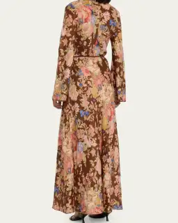 Zimmermann August Bias Maxi Dress Chocolate Floral Size 4 / AU 16 for rent on The Volte - image 5