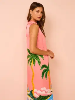 Alemais Paradiso Silk Midi Dress Pink Multi Size 10 AU for rent on The Volte - image 15