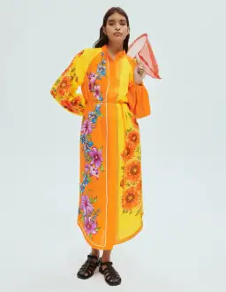 Alemais Jude Linen Midi Shirtdress Multi/Floral Size AU 10