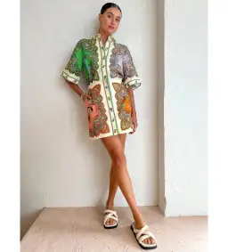 Alemais Trippy Troppo Mini Dress Multi Size AU 14