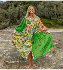 Alemais Holiday Patchwork Shirtdress Multi Size AU 14