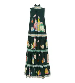 Alemais  Royal Tiered Midi Dress Green/Print Size 12 for rent on The Volte - image 3
