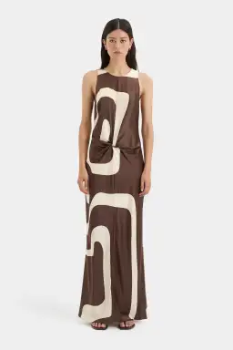 Sir the Label Freddie Twist Midi Dress Poster Print Size 8 for rent on The Volte - image 1