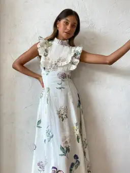 Alemais Jules Floral Midi Dress Antique Print Size 14 for rent on The Volte - image 2