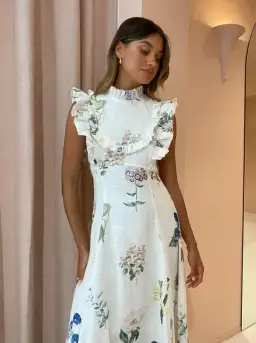 Alemais Jules Floral Midi Dress Antique Print Size 14 for rent on The Volte - image 4