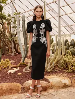 Rebecca Vallance Monroe Midi Dress Black Size 14 for rent on The Volte - image 1