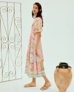 Alemais Monte Midi Dress Pink Size 10  for rent on The Volte - image 2