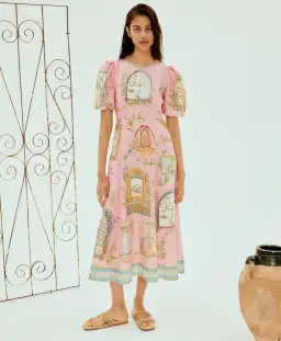 Alemais Monte Midi Dress Pink Size 10  for rent on The Volte - image 1