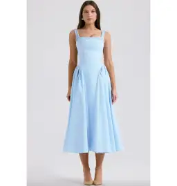 House of CB Dorothy Midi Sundress Italian Azure Size XS / AU 6 for rent on The Volte - image 1