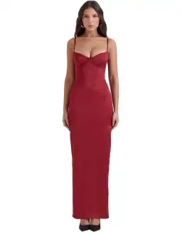 House of CB Stefania Corset Maxi Dress Red Size XS / AU 6  for rent on The Volte - image 1