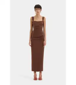 Sir the Label Dahlia Balconette Gown Dress Chocolate Size 2 / Au 10 