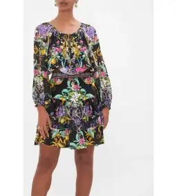 Camilla Meet Me In Marchesa Double Ruffle Dress Long Sleeves Size S/Au 10 