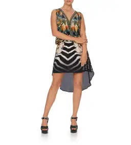 Camilla Cross Over Dress With Long Back Lost Paradise Size XS/Au 8 