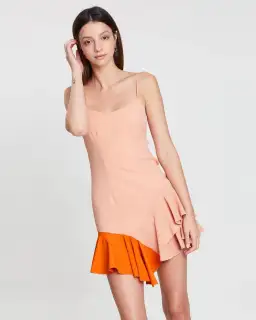 By Johnny Bambi Frill Ruffle Hem Mini Slip Dress Pink/Tangerine Size 14 for rent on The Volte - image 2
