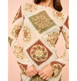 Hansen & Gretel Sundra Slip Dress in Evergreen Tile Size S / AU 8 for rent on The Volte - image 3