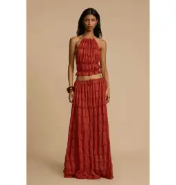 Arcina Ori Juliette Halter and Skirt Set in Red Size Small / AU 8 for rent on The Volte - image 1