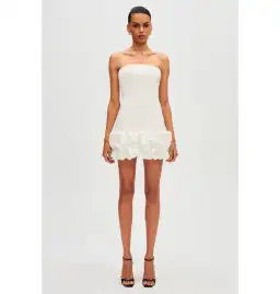 Misha The Saphira Crepe Mini Dress Ivory Size 10 for rent on The Volte - image 1