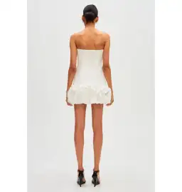 Misha The Saphira Crepe Mini Dress Ivory Size 10 for rent on The Volte - image 4