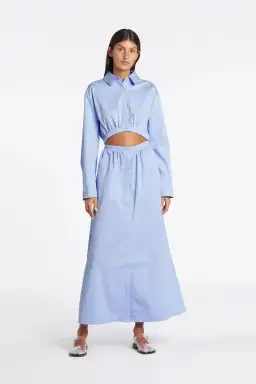 Sir the Label Ilkin Deconstructed Shirtdress Blue Size AU 8 
