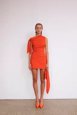 Sir The Label Dahlia Mini Dress Tangerine Red Size 10