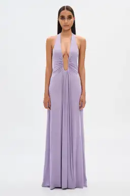 Misha Jennifer Cupro Maxi Dress Lilac Size XS / AU 6