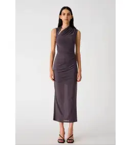 Misha Collection Tillie Mesh Midi Dress in Slate Size AU 8