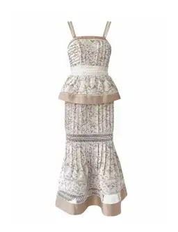 Aje Miramare Midi Dress Oriental Lace Embroidered wedding event Size AU 10 / us 6 for rent on The Volte - image 1