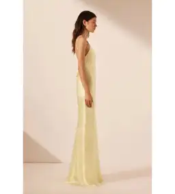 Shona Joy La Lune Cowl Back Maxi Dress in Lemon Size AU 8 for rent on The Volte - image 3