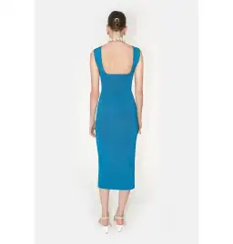 Galvan London Electra Stretch Knit Midi Dress Electric Blue Size XL AU 14 for rent on The Volte - image 5