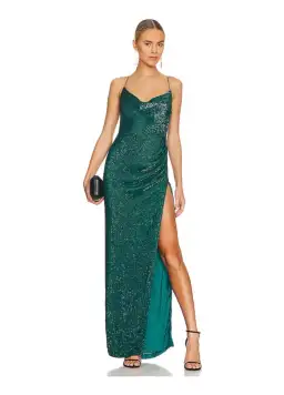 Retrofete Katya Dress Emerald Green Sequin Size AU 8