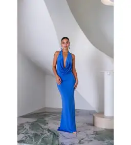 Sneaky Link Saint Plunge Maxi Dress in Sapphire Size AU 8 for rent on The Volte - image 1