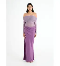 BENNI Yasmin Off Shoulder Maxi Dress Vintage Orchid Size 10  for rent on The Volte - image 1