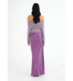 BENNI Yasmin Off Shoulder Maxi Dress Vintage Orchid Size 10  for rent on The Volte - image 3