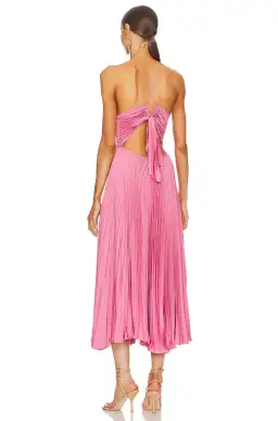 A.L.C. Gemini Pleated Tie Back Long Dress Chateau Rose Pink Size AU 10 for rent on The Volte - image 2