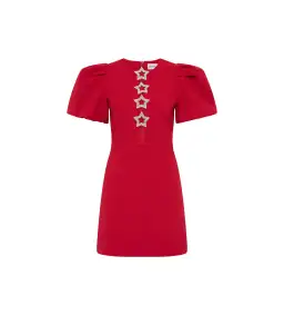 Rebecca Vallance The Akari Puff Sleeve Mini Dress in Red Size 10 for rent on The Volte - image 3
