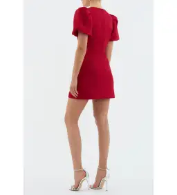 Rebecca Vallance The Akari Puff Sleeve Mini Dress in Red Size 10 for rent on The Volte - image 2