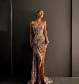 Lia Stublla Chanel Gown Rose Gold Size 6