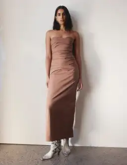 Sir The Label Alba Strapless Maxi Dress Gown in Mocha Brown Size 0 / AU 6 / XS  for rent on The Volte - image 1