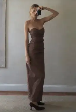 Sir the Label Alba Strapless Maxi Dress Gown in Mocha Size 2 / AU 10 / M for rent on The Volte - image 9