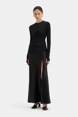 Sir The Label Alessia Silk Draped Long Gown Black Size 0 / AU 6 / XS for rent on The Volte - image 1