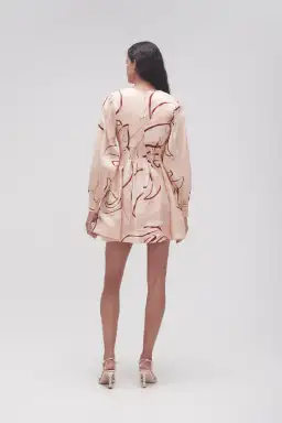 Aje Amelia Plunge Mini Dress Whimsical Dove Size 8 for rent on The Volte - image 2