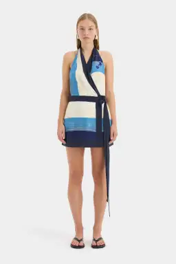 Sir the Label Mariner Mini Halter Dress Shoreline Stripe Size 0/Au 6  for rent on The Volte - image 1